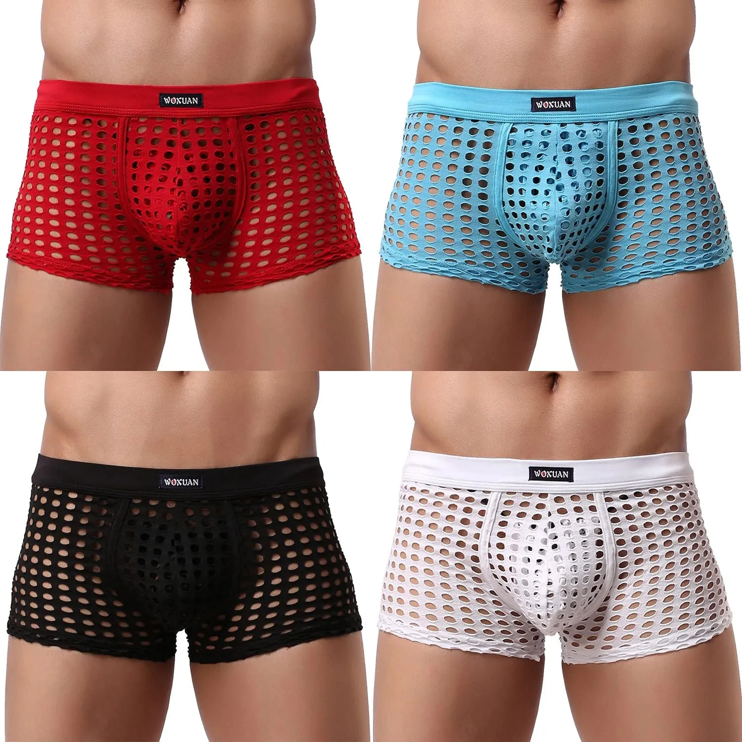 Men's Sexy Underwear Boxer Briefs Mesh Breathable Underpants