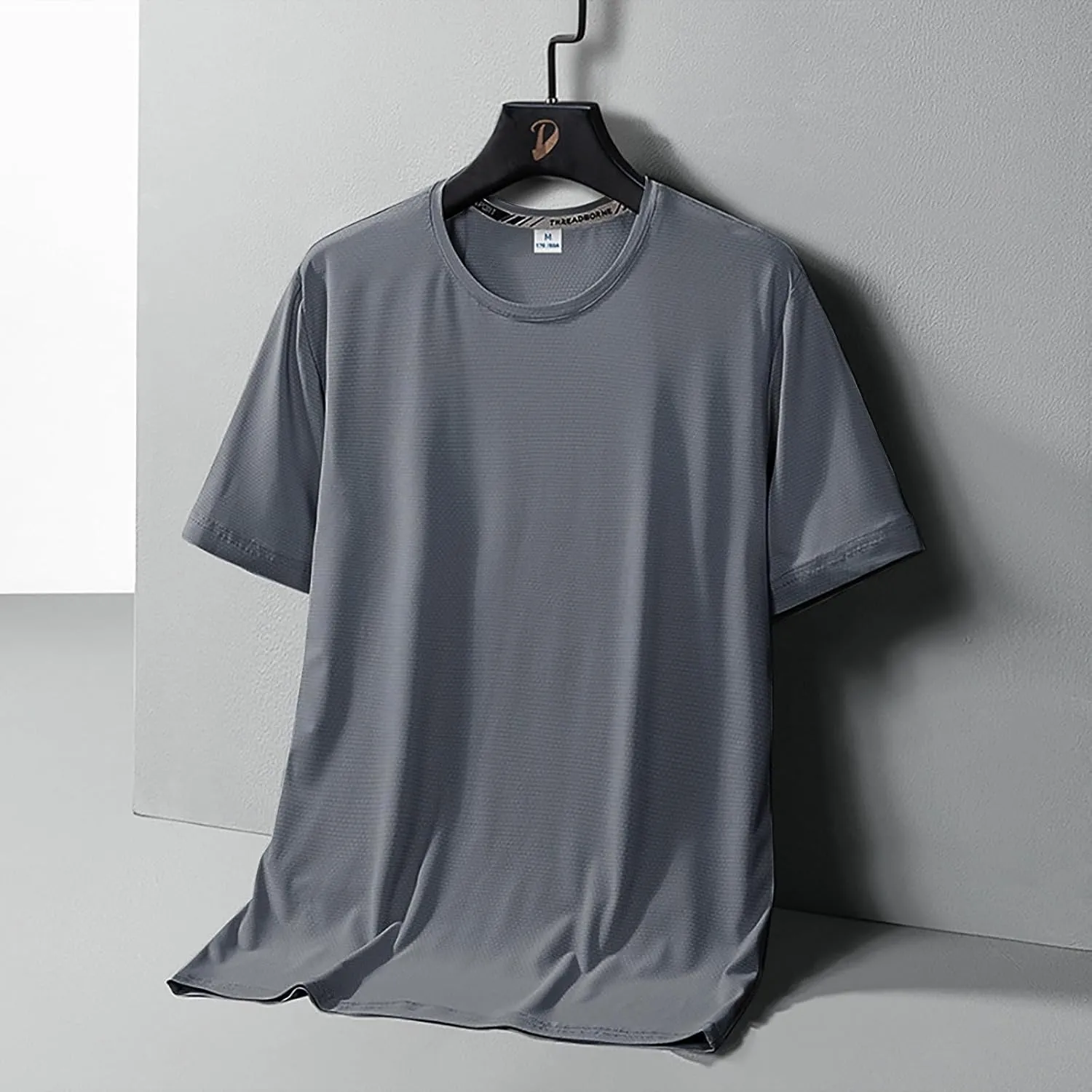 Mens Short Sleeve Tshirts Moisture Wicking Cooling Ice Silk Outdoor Hiking Tees Quick Dry Running Workout Athletic T Shirts