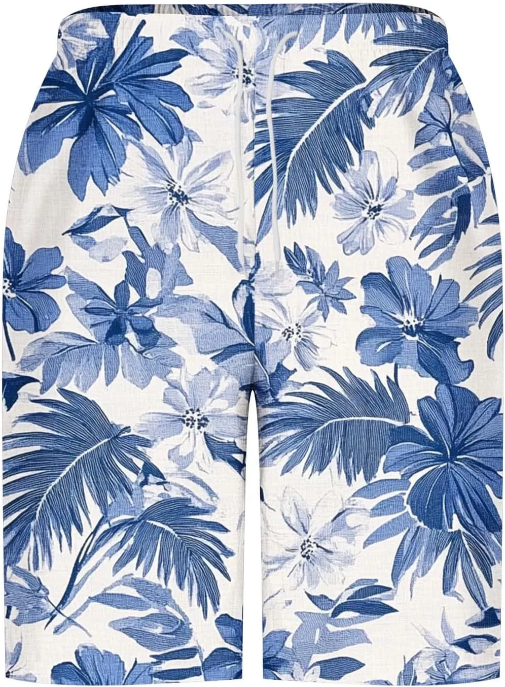 Mens Shorts Cotton Linen Shorts Elastic Waist Casual Cargo Shorts Lightweight Classic Fit Summer Beach Shorts