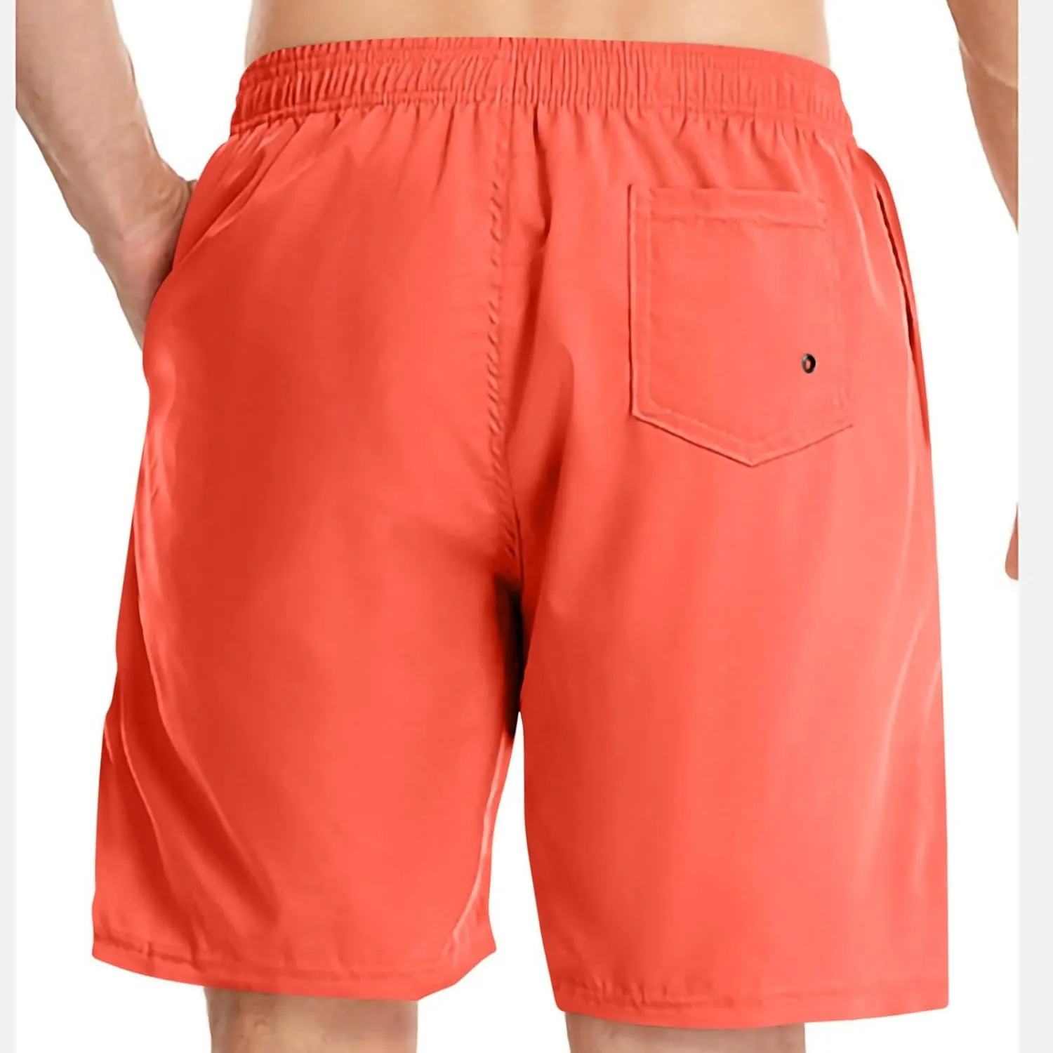 Mens Shorts Linen Shorts Casual Cotton Elastic Waist Drawstring Summer Beach Vacation Shorts with Pockets