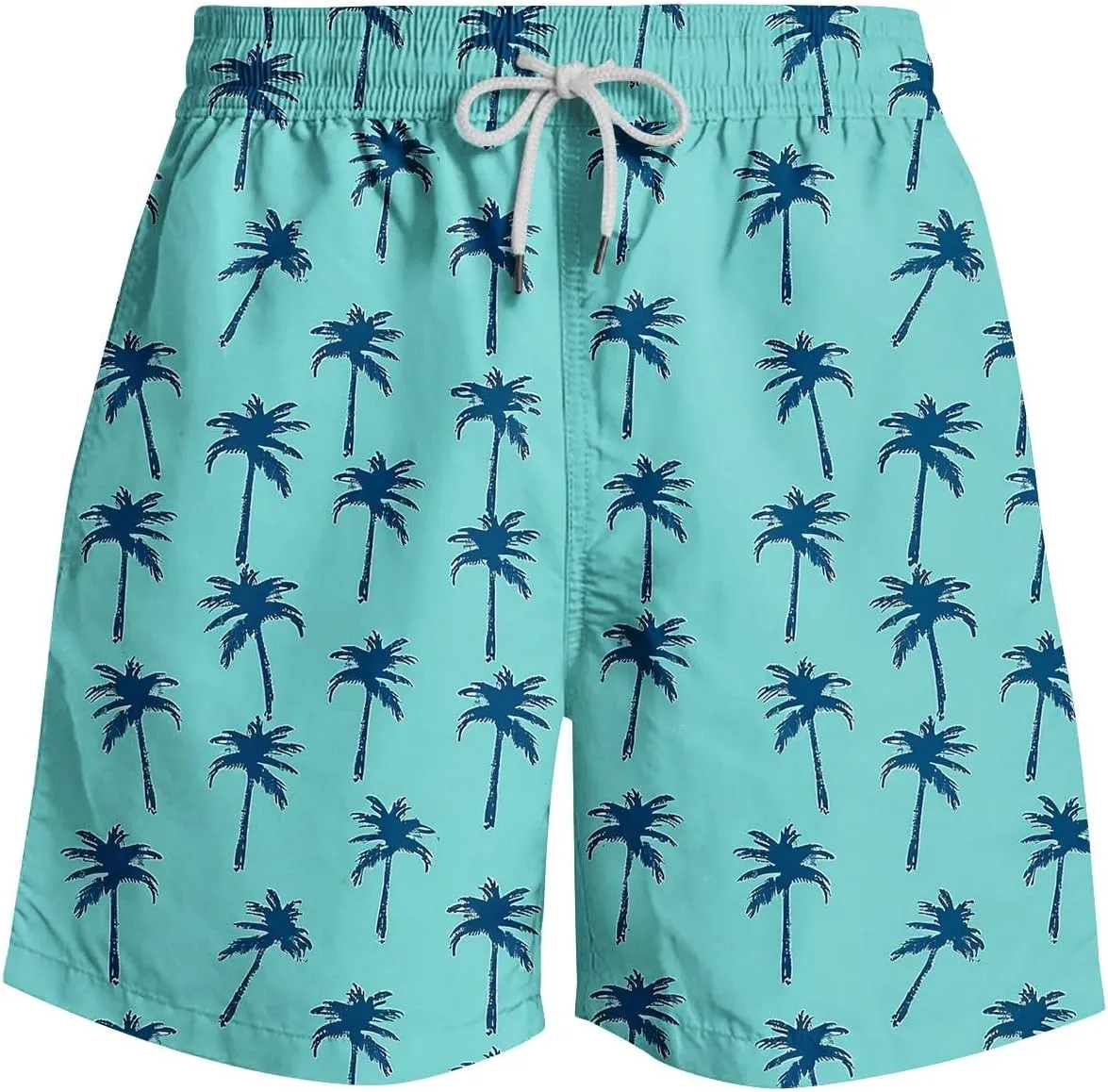 Mens Shorts Swim Trunks Mid Length Mesh Lining Beach Board Shorts with Pockets Summer Casual Elastic Waist Shorts