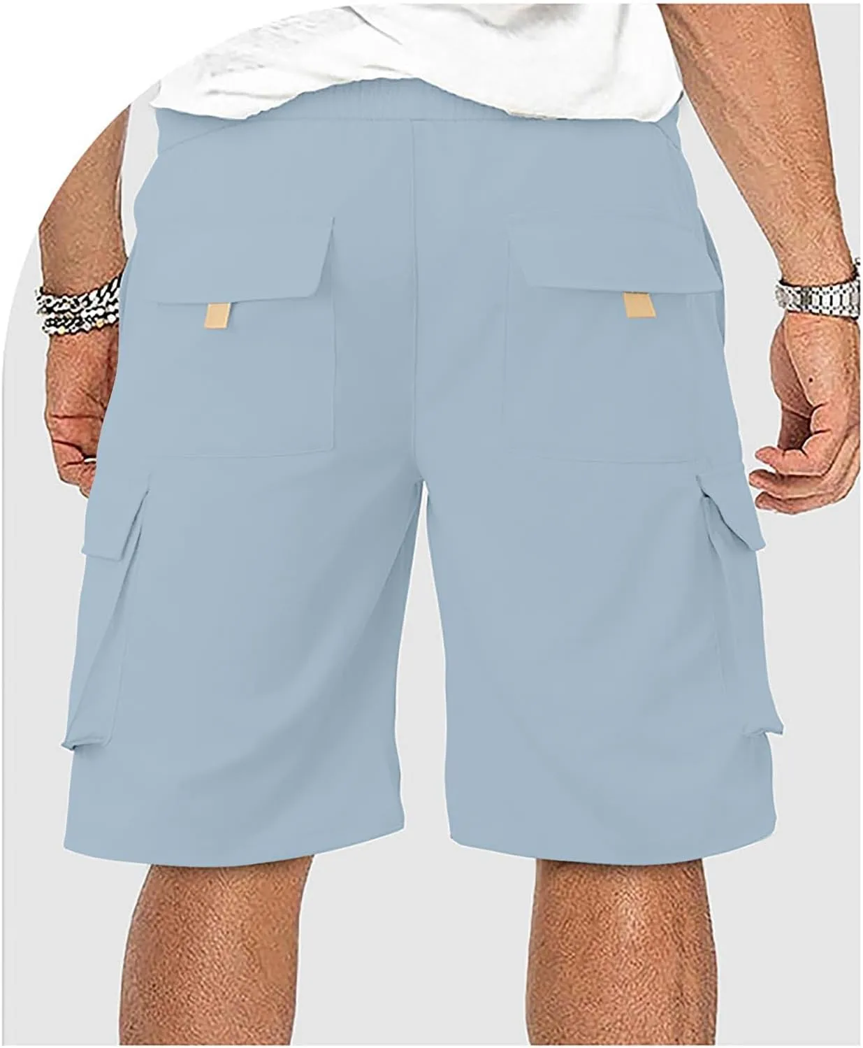 Mens Summer Shorts Drawstring Wide Leg Breathable Elastic Waistband Trunks Breathable Running Shorts
