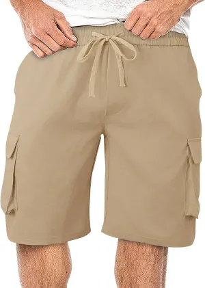 Mens Summer Shorts Drawstring Wide Leg Breathable Elastic Waistband Trunks Breathable Running Shorts