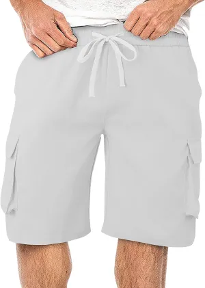 Mens Summer Shorts Drawstring Wide Leg Breathable Elastic Waistband Trunks Breathable Running Shorts