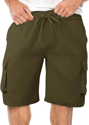 Mens Summer Shorts Drawstring Wide Leg Breathable Elastic Waistband Trunks Breathable Running Shorts