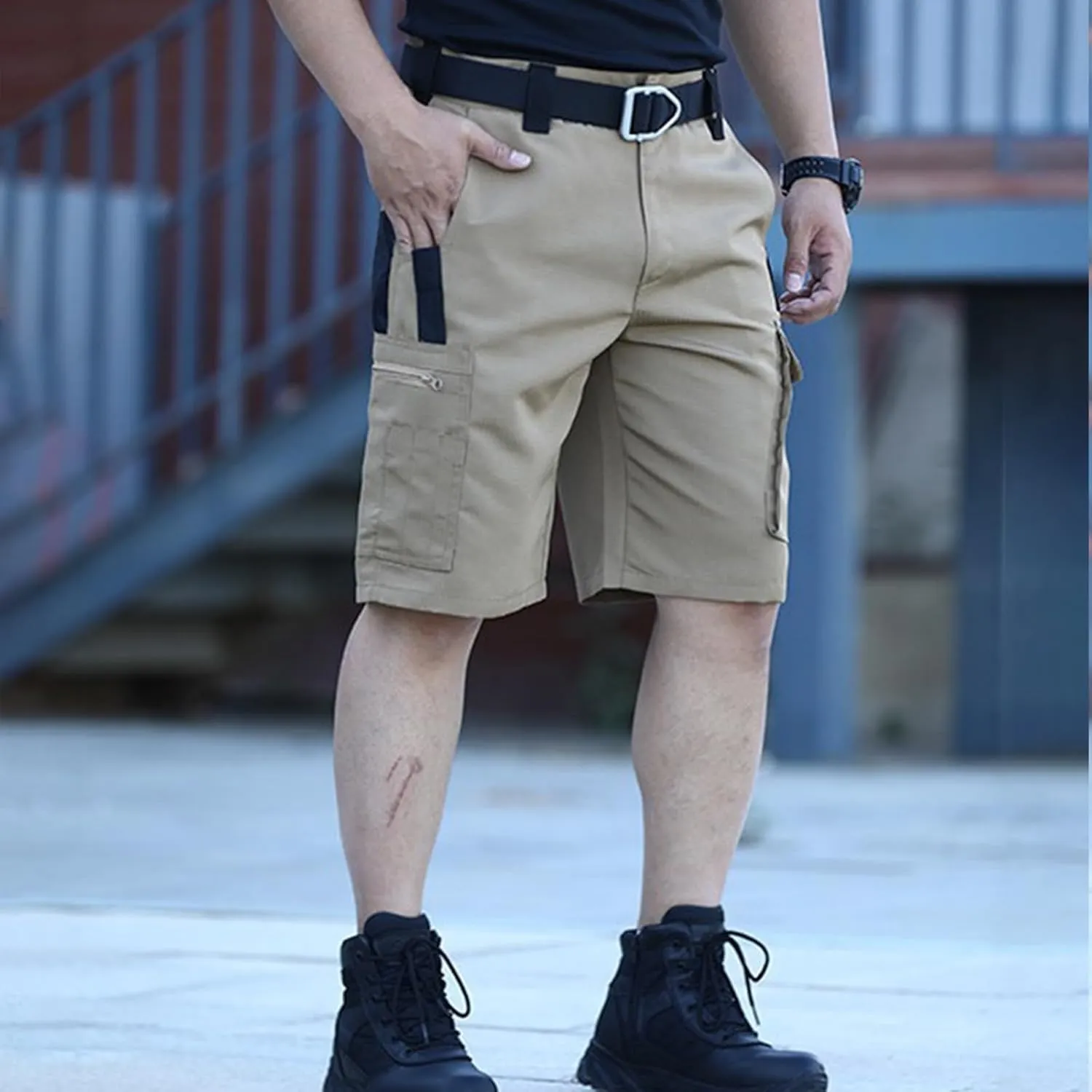 Mens Tactical Cargo Shorts Quick Dry Workout Shorts Waterproof Joggers Breathable Knee Length Short Casual Outdoor