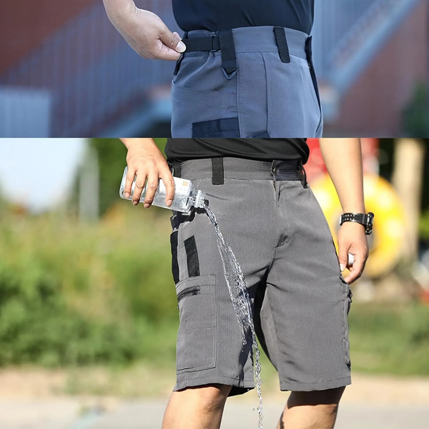 Mens Tactical Cargo Shorts Quick Dry Workout Shorts Waterproof Joggers Breathable Knee Length Short Casual Outdoor