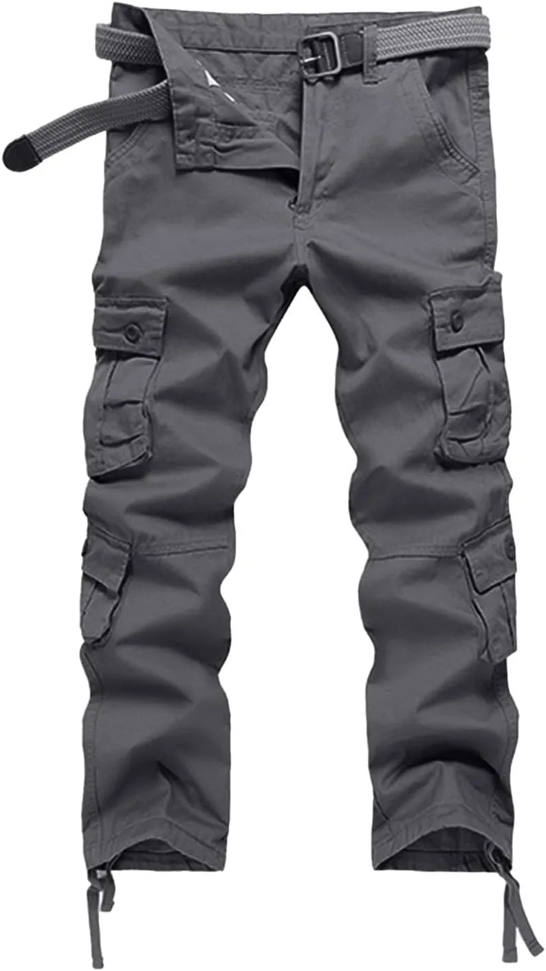 Men's Tactical Pants Water Resistant - Relaxed Fit Cargo Work Pants with Multi-Pockets, Ripstop Fabric, Flexible