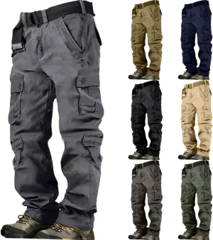 Men's Tactical Pants Water Resistant - Relaxed Fit Cargo Work Pants with Multi-Pockets, Ripstop Fabric, Flexible