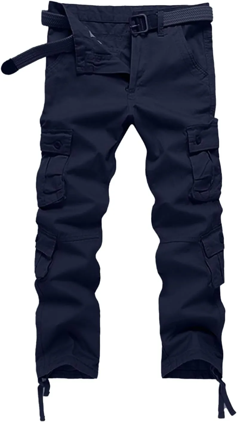 Men's Tactical Pants Water Resistant - Relaxed Fit Cargo Work Pants with Multi-Pockets, Ripstop Fabric, Flexible