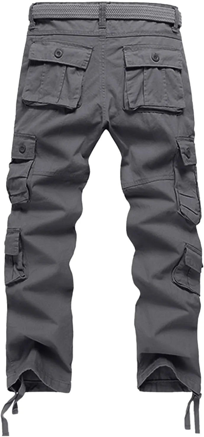 Men's Tactical Pants Water Resistant - Relaxed Fit Cargo Work Pants with Multi-Pockets, Ripstop Fabric, Flexible