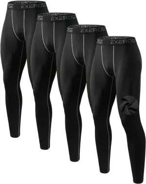 Men’s Thermal Compression Fleece Lined Pants Athletic Leggings Baselayer Cold Weather Workout Sports Running Tights