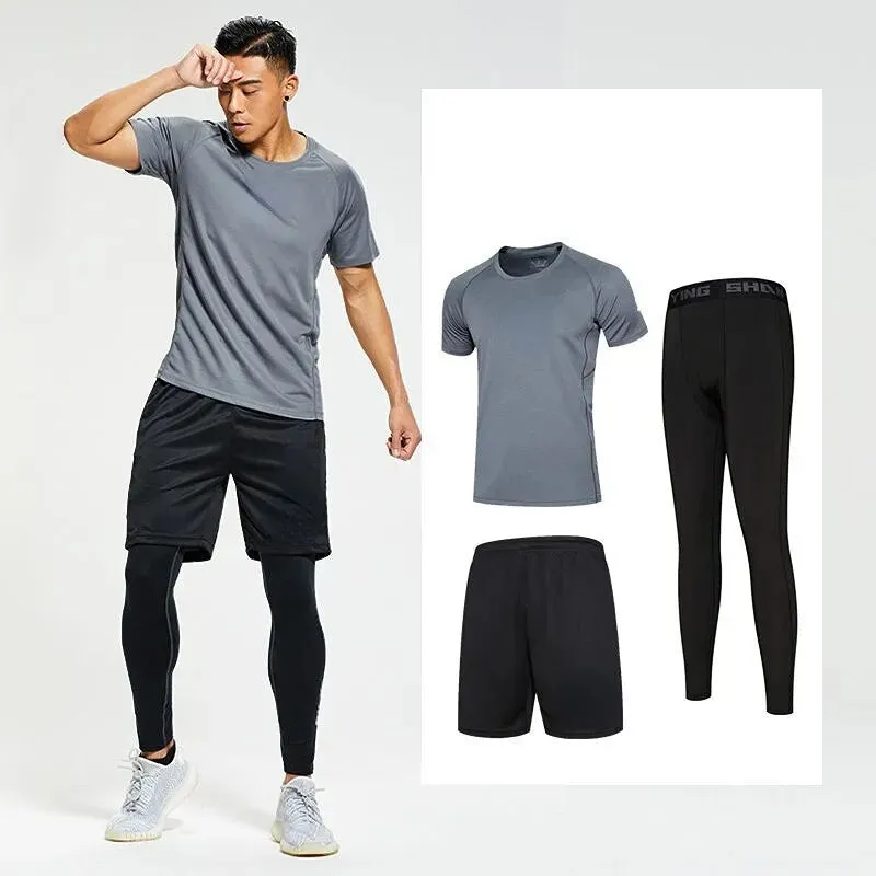 Men's Tracksuit Gym Fitness Compression Basketball Sports Suit Clothes Running Jogging Sport Wear Exercise Workout Tights