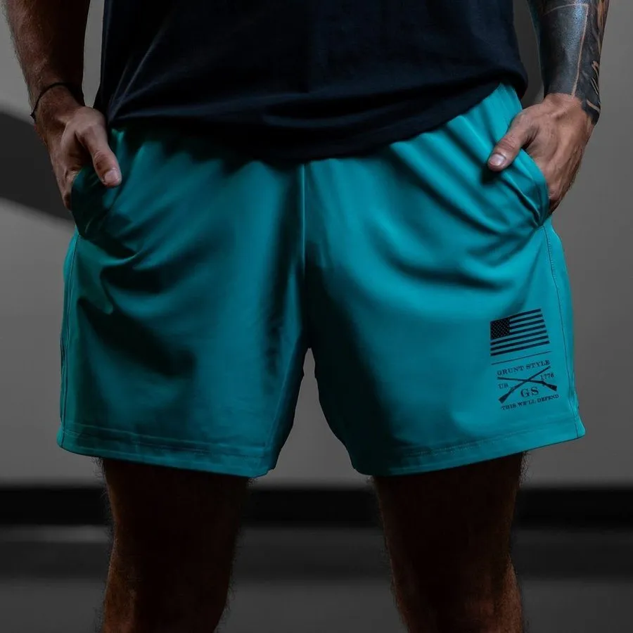 Men's Training Shorts - Aqua