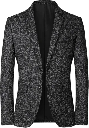 Mens Two Button Lightweight Sport Coat Slim Fit Business Casual Suit Lightweight Trendy Blazer Jacket