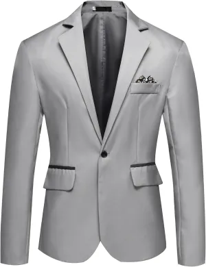 Mens Two Button Lightweight Sport Coat Slim Fit Business Casual Suit Lightweight Trendy Blazer Jacket