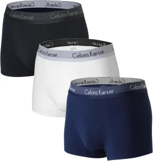 Men's Underwear Boxer Briefs, Cotton Stretch Moisture-Wicking Underwear,3 Pack