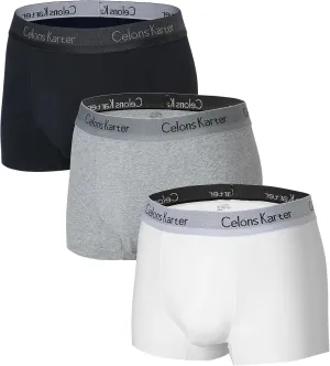 Men's Underwear Boxer Briefs, Cotton Stretch Moisture-Wicking Underwear,3 Pack