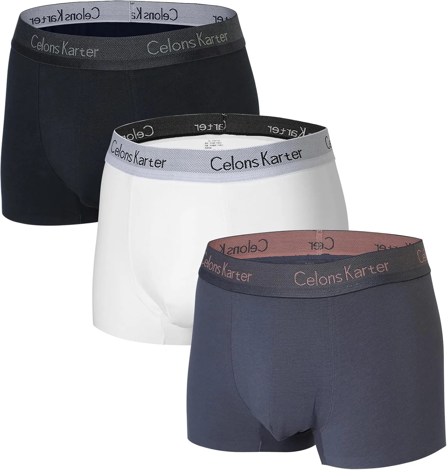 Men's Underwear Boxer Briefs, Cotton Stretch Moisture-Wicking Underwear,3 Pack