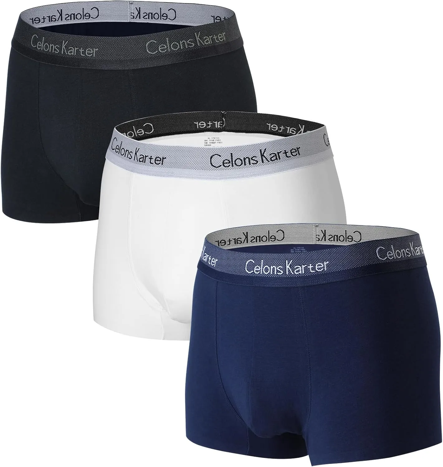 Men's Underwear Boxer Briefs, Cotton Stretch Moisture-Wicking Underwear,3 Pack