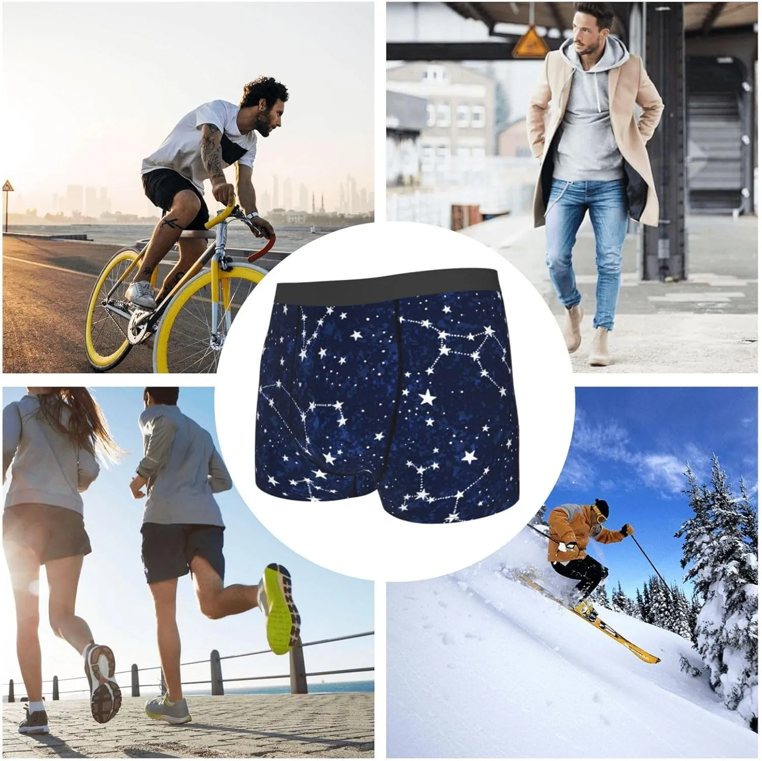 Men's Underwear Boxer Briefs Soft Breathable Trunks Underwear