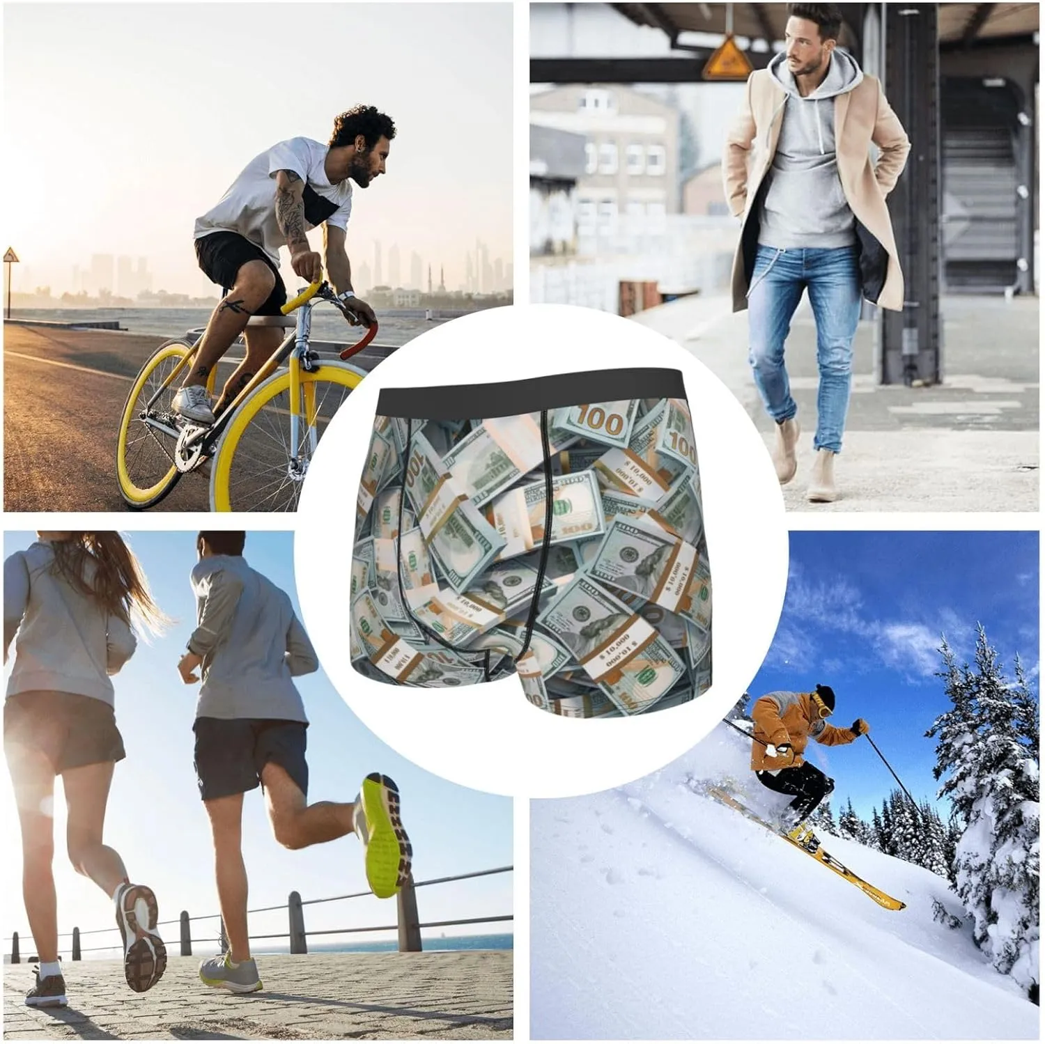 Men's Underwear Boxer Briefs Soft Breathable Trunks Underwear