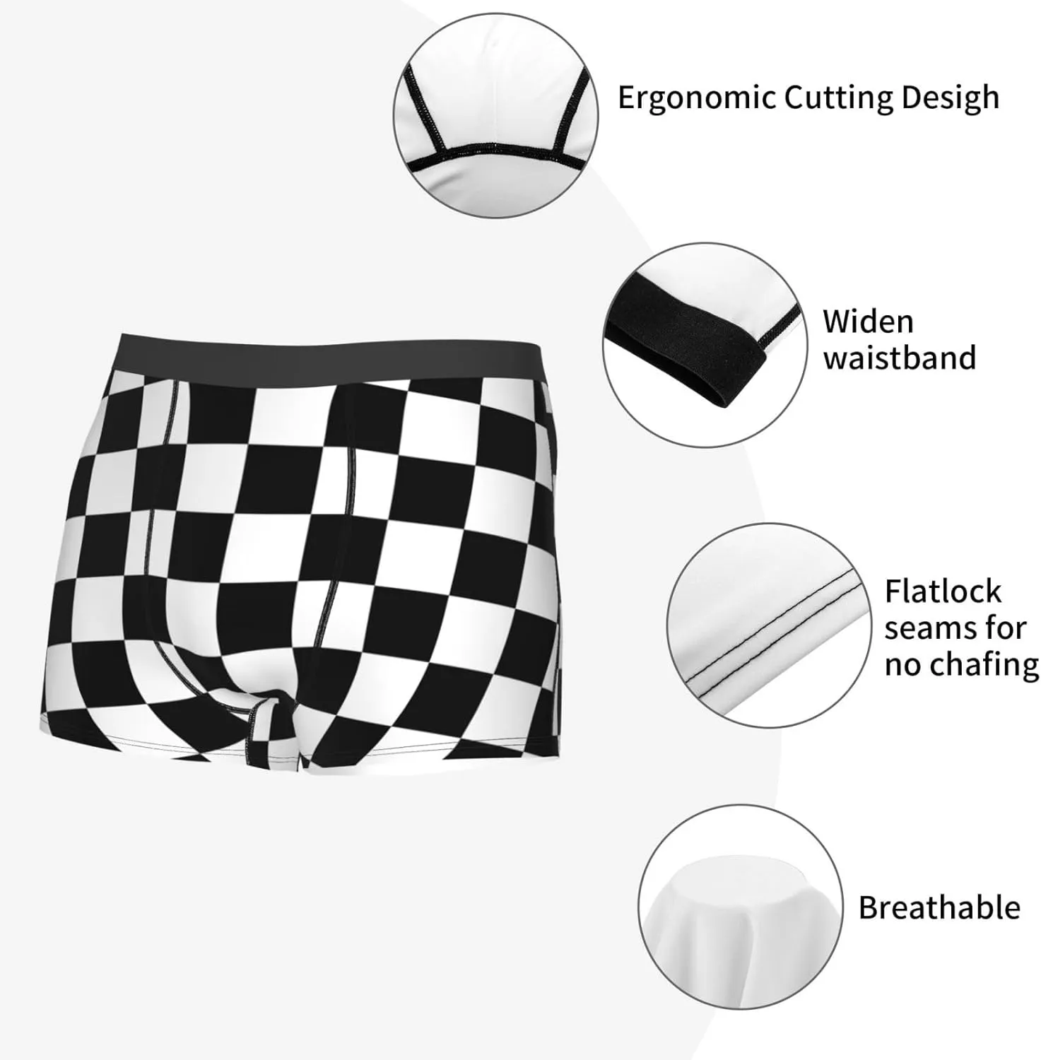 Men's Underwear Boxer Briefs Soft Breathable Trunks Underwear