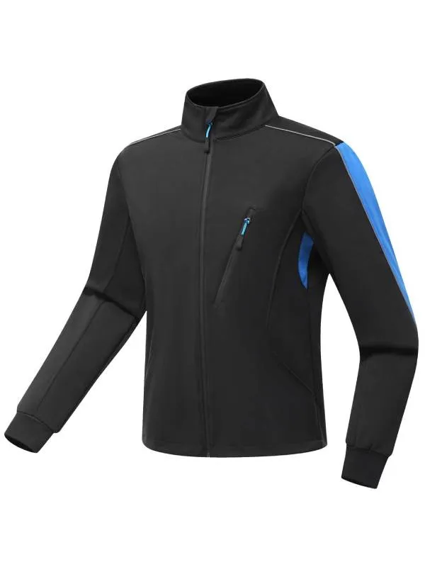 Men's Waterproof Fleece Jacket Running Jacket Windproof Warm Coat