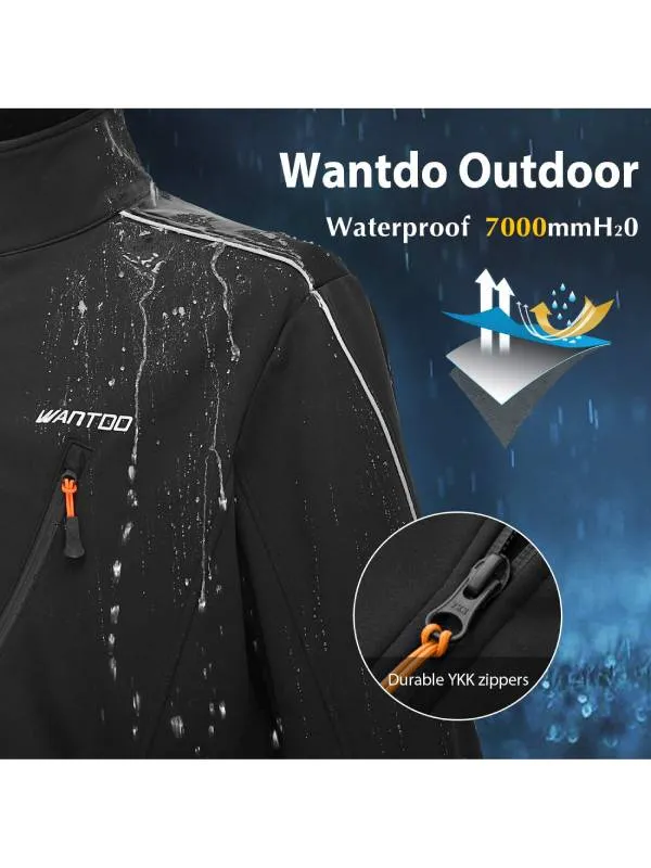 Men's Waterproof Fleece Jacket Running Jacket Windproof Warm Coat
