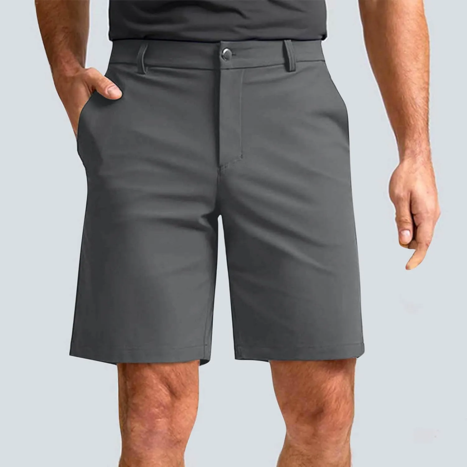 Men's Workout Gym Shorts Casual Cotton Stretch Drawstring Summer Beach Chino Golf Shorts with Pocket