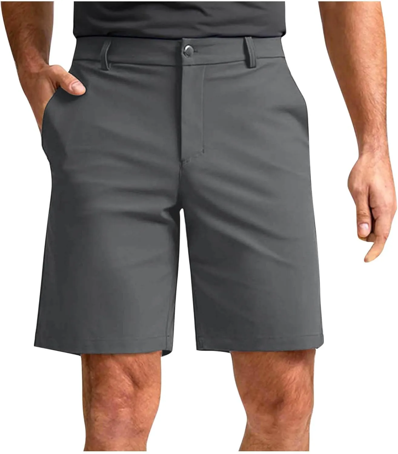 Men's Workout Gym Shorts Casual Cotton Stretch Drawstring Summer Beach Chino Golf Shorts with Pocket