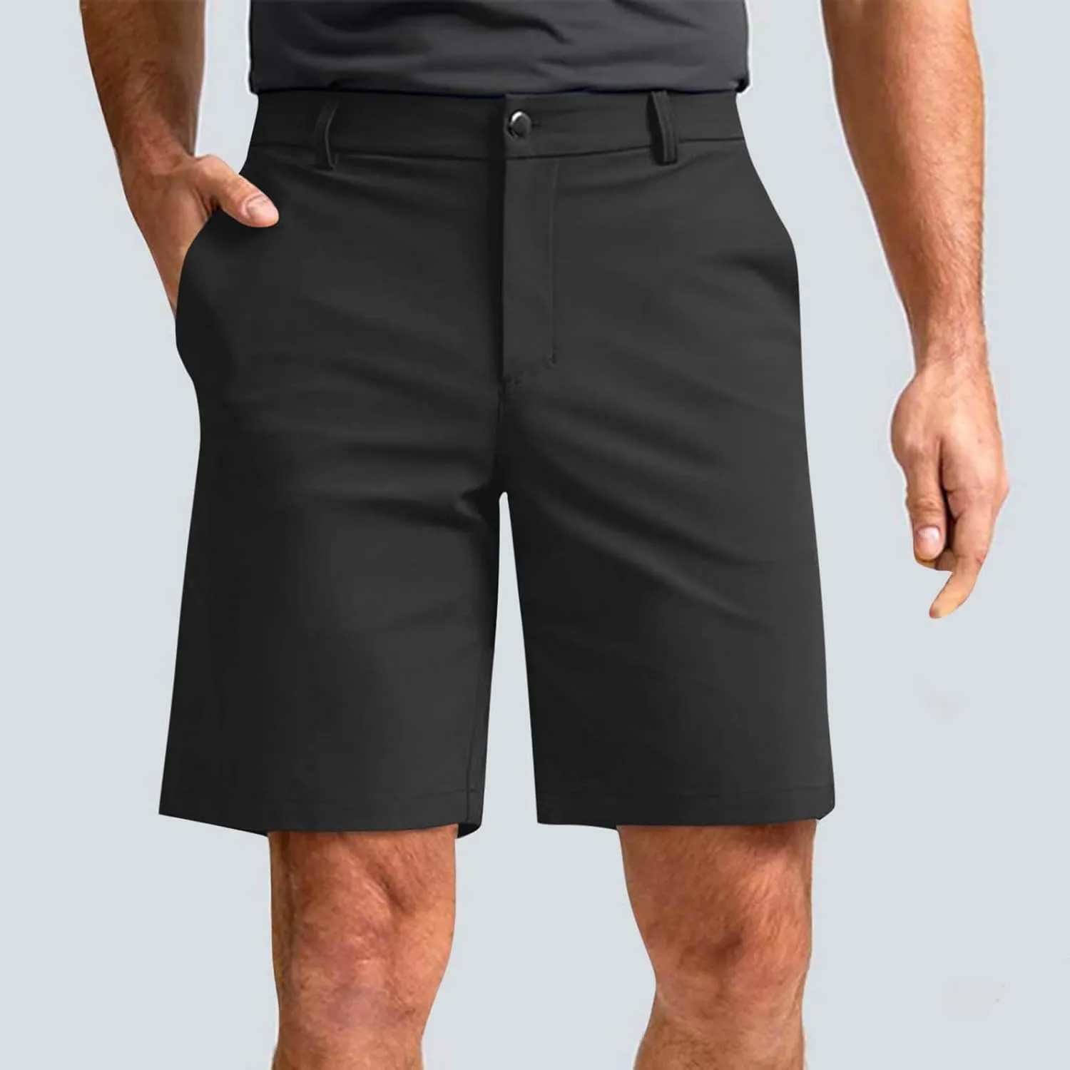 Men's Workout Gym Shorts Casual Cotton Stretch Drawstring Summer Beach Chino Golf Shorts with Pocket