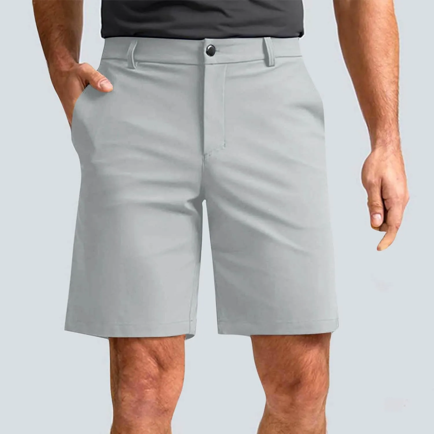 Men's Workout Gym Shorts Casual Cotton Stretch Drawstring Summer Beach Chino Golf Shorts with Pocket
