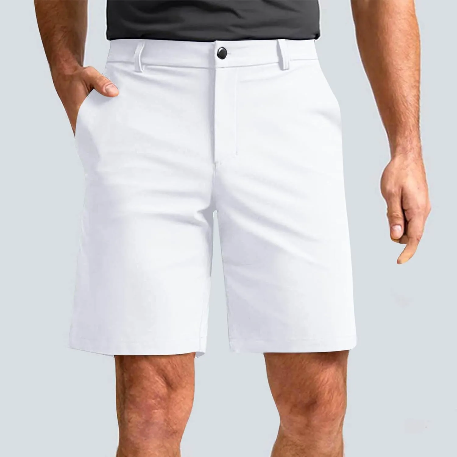 Men's Workout Gym Shorts Casual Cotton Stretch Drawstring Summer Beach Chino Golf Shorts with Pocket