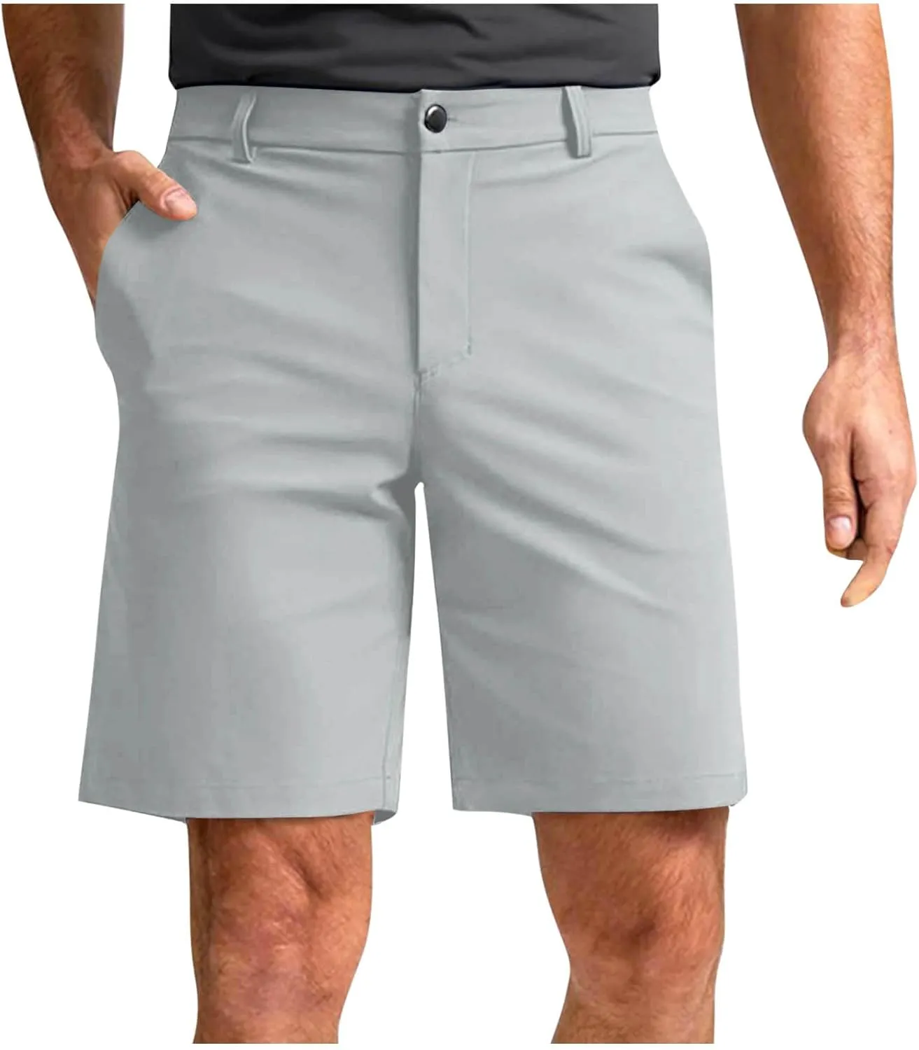 Men's Workout Gym Shorts Casual Cotton Stretch Drawstring Summer Beach Chino Golf Shorts with Pocket