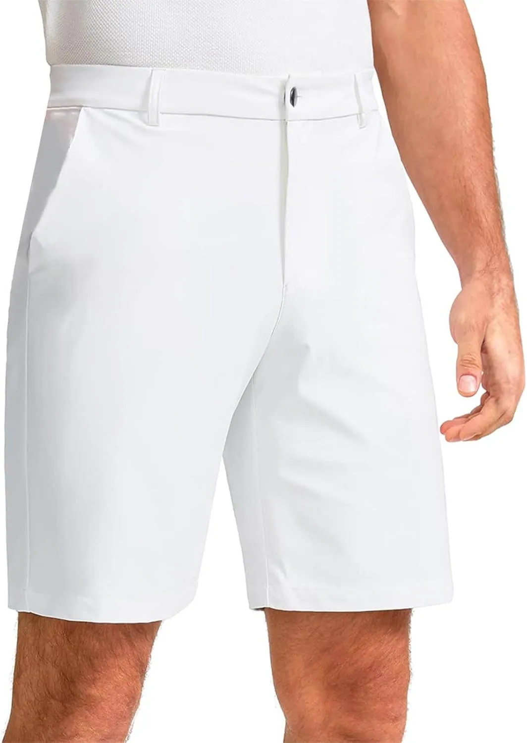 Men's Workout Gym Shorts Casual Cotton Stretch Drawstring Summer Beach Chino Golf Shorts with Pocket