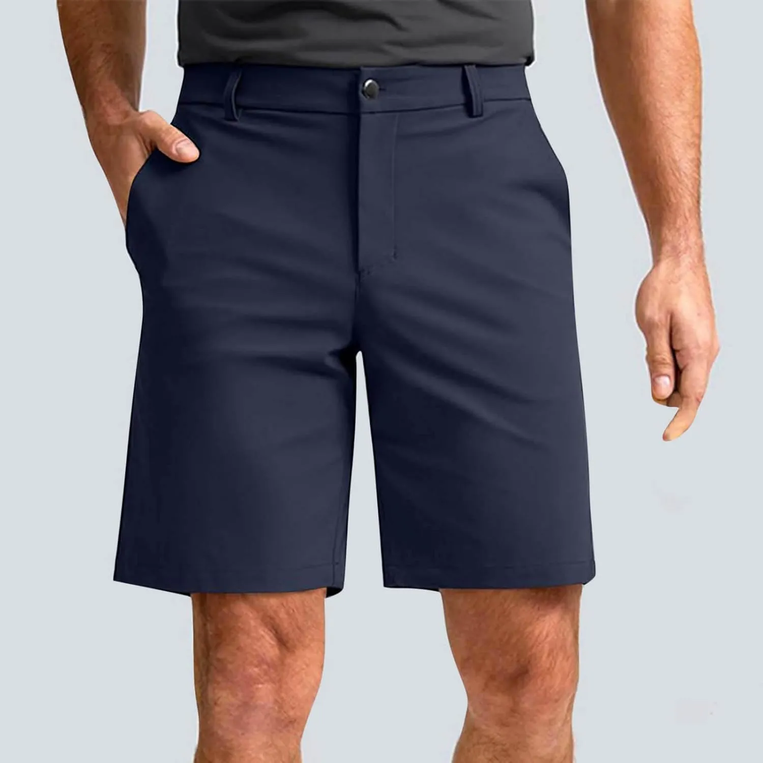 Men's Workout Gym Shorts Casual Cotton Stretch Drawstring Summer Beach Chino Golf Shorts with Pocket