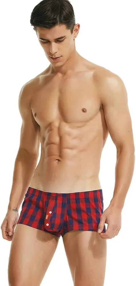 Men's Woven Boxers Cotton Moisture Wicking Boxer Briefs for Relaxed Fit