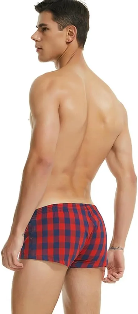 Men's Woven Boxers Cotton Moisture Wicking Boxer Briefs for Relaxed Fit