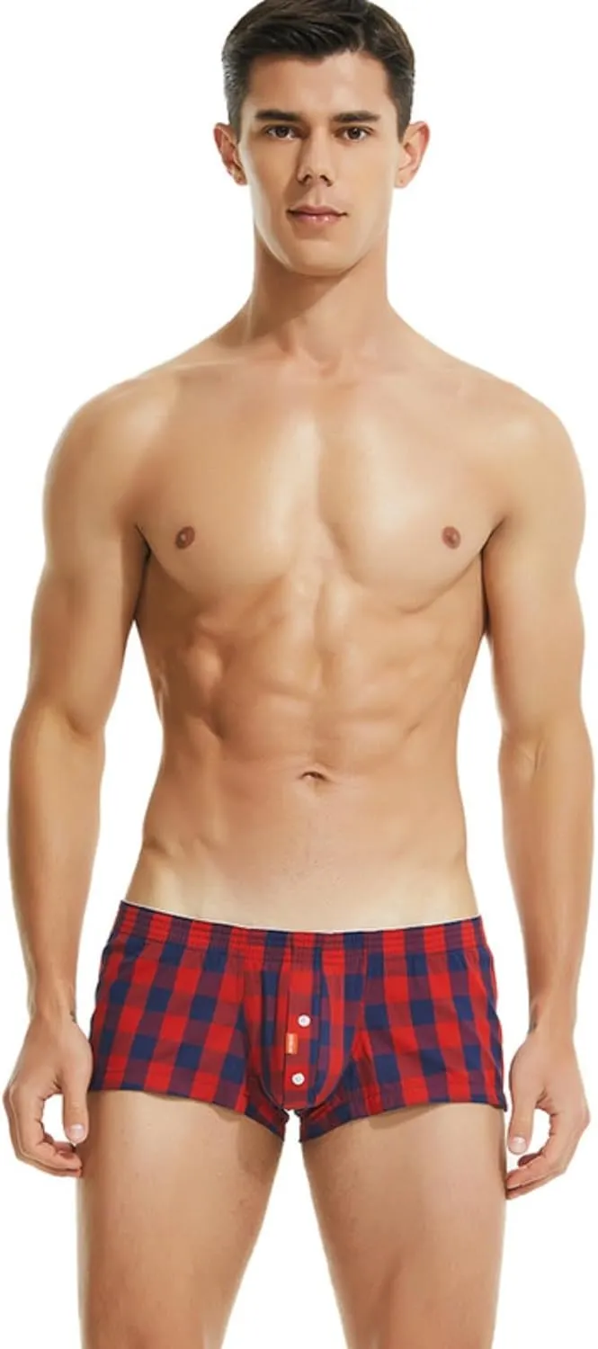 Men's Woven Boxers Cotton Moisture Wicking Boxer Briefs for Relaxed Fit