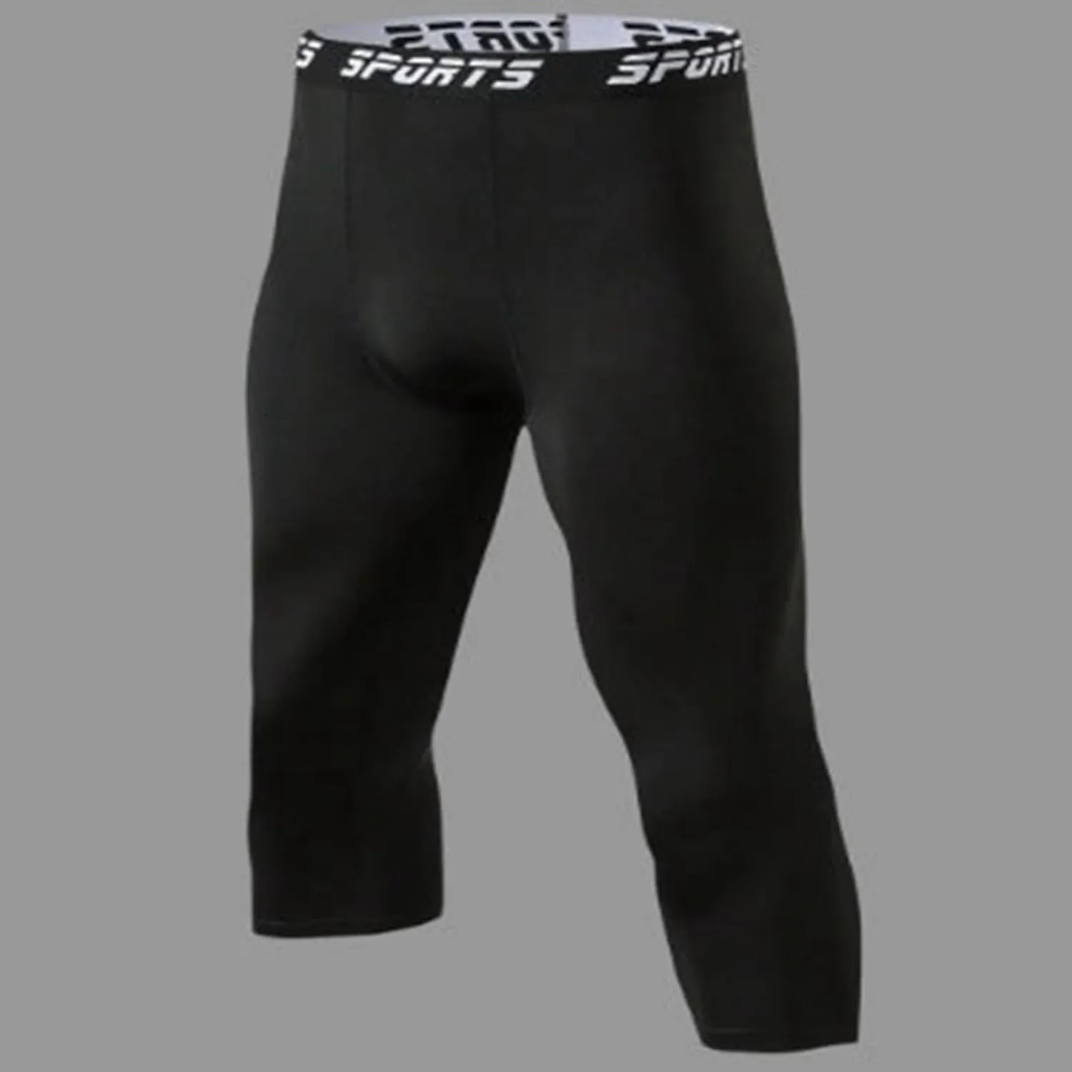 Mens Yoga Pants Seamless High Waisted Stretchy Gym Leggings Tights Running Sports Workout Cropped Compression Pants