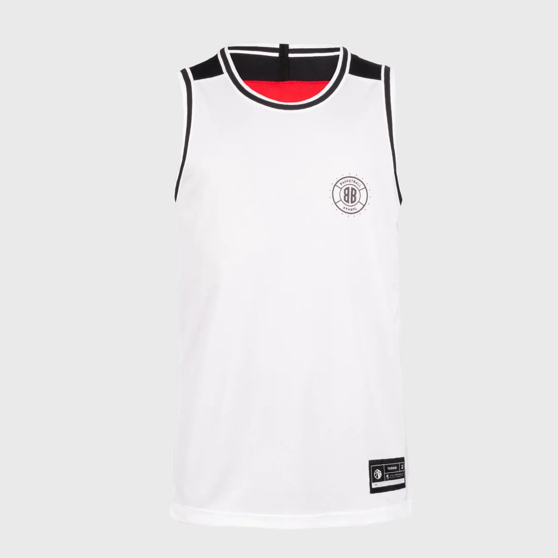 Men's/Women's Reversible Sleeveless Basketball Jersey T500R - Grey/Black Buzzer