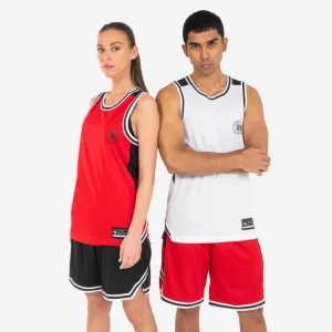 Men's/Women's Reversible Sleeveless Basketball Jersey T500R - Grey/Black Buzzer