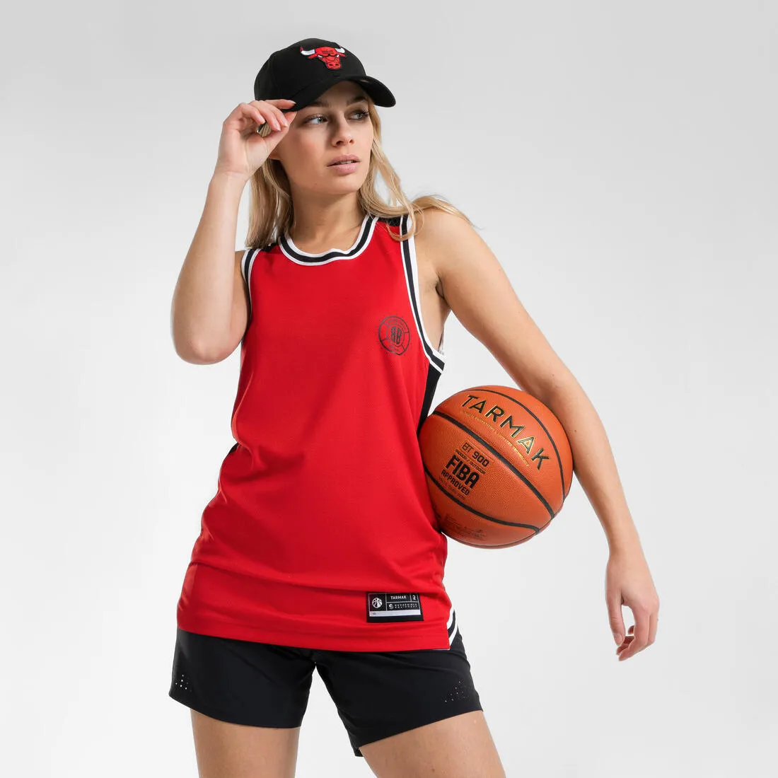Men's/Women's Reversible Sleeveless Basketball Jersey T500R - Grey/Black Buzzer