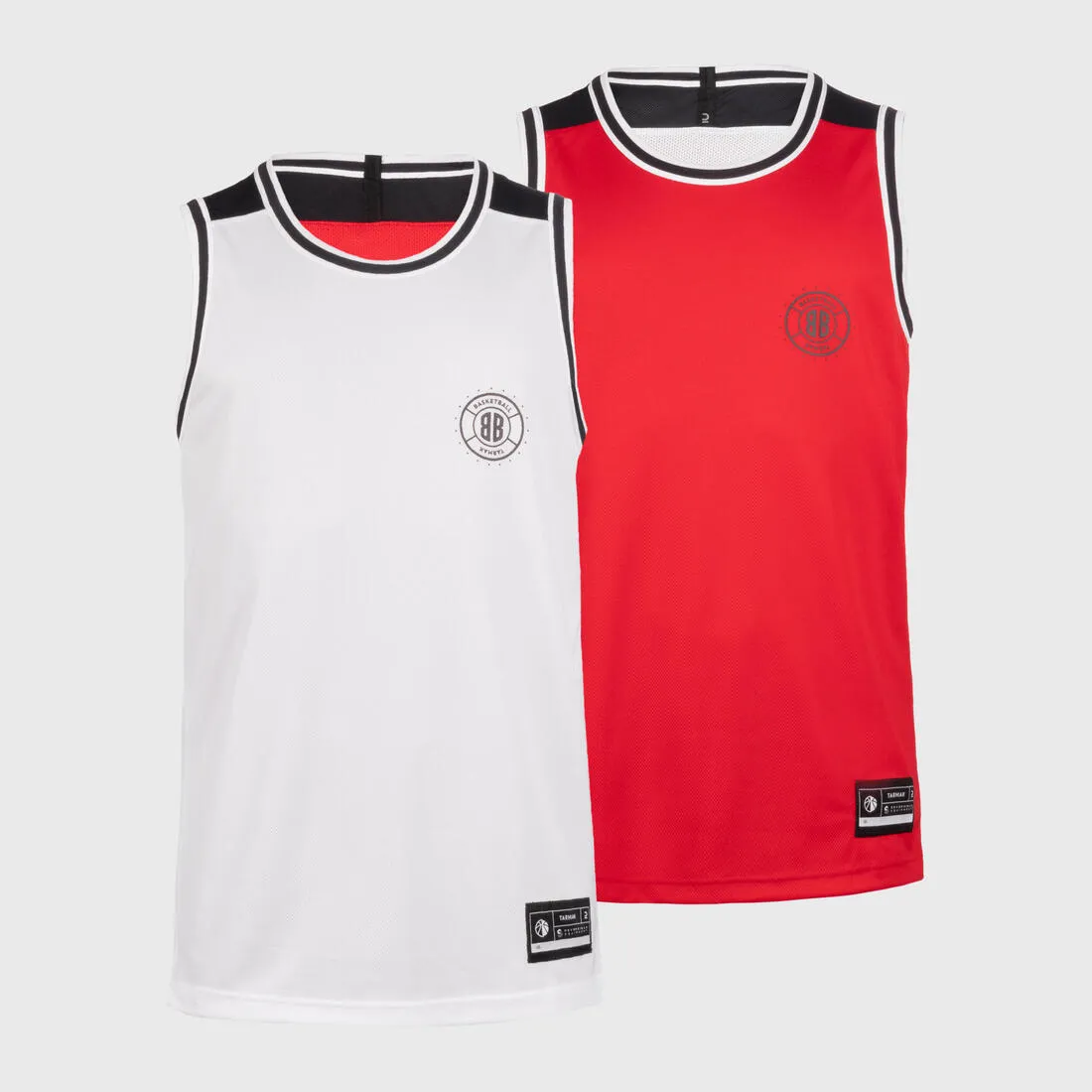 Men's/Women's Reversible Sleeveless Basketball Jersey T500R - Grey/Black Buzzer