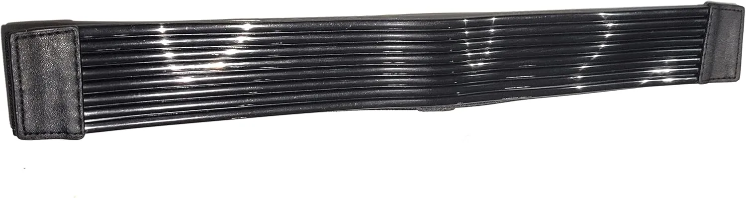 Metallic Faux Leather Stretchy Belt For Women