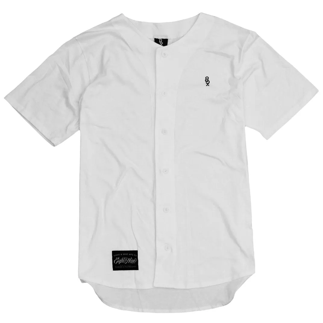 Mini Keys Cotton Baseball Jersey White