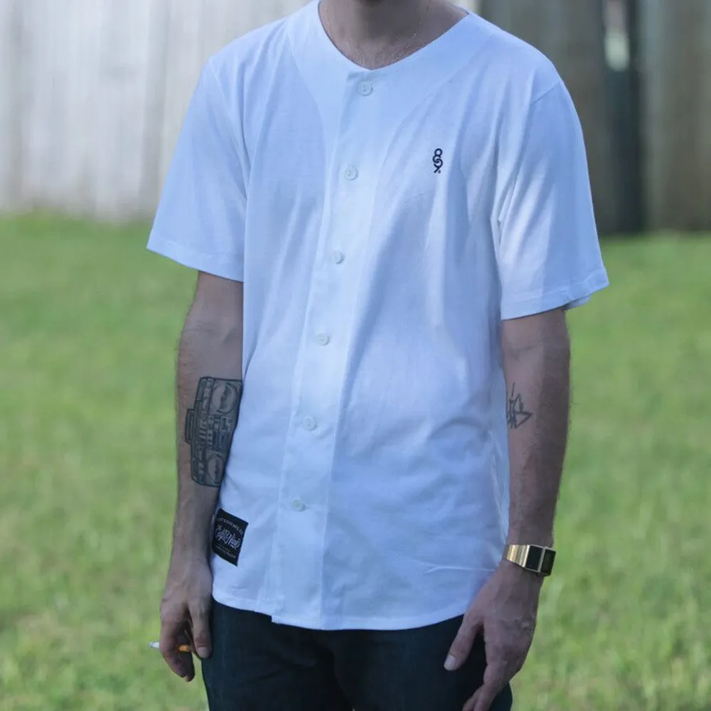 Mini Keys Cotton Baseball Jersey White