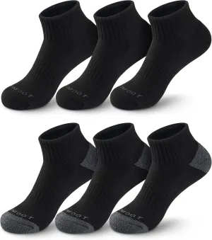 MONFOOT Men's/Women's 6 Pairs Daily Cushion Comfort Fit Performance Quarter Socks Multipack