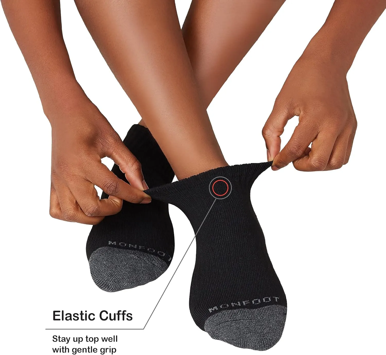 MONFOOT Men's/Women's 6 Pairs Daily Cushion Comfort Fit Performance Quarter Socks Multipack